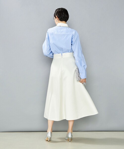 NOLLEY’S（ノーリーズ）の「ウォッシャブルサテンフレアスカート（スカート・レディース・アイボリー/ネイビー/ブラック・36/38）」の9枚目の写真