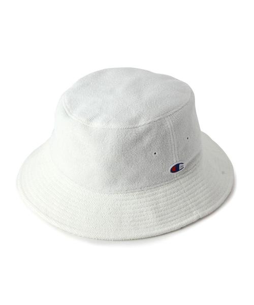 green label relaxing（グリーンレーベルリラクシング）の「別注 ［チャンピオン］ CHAMPION PILE バケットハット ◆（ハット・メンズ・ホワイト/ブラック/グレー/ネイビー・フリー）」の2枚目の写真