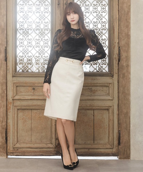 Julia Boutique（ジュリアブティック）の「レース切替ベロアトップス/23538（Tシャツ/カットソー・レディース・ブラック・ONE）」の15枚目の写真