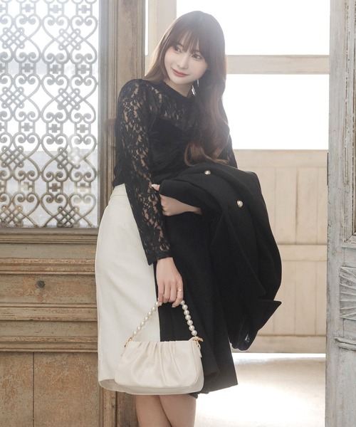 Julia Boutique（ジュリアブティック）の「レース切替ベロアトップス/23538（Tシャツ/カットソー・レディース・ブラック・ONE）」の21枚目の写真