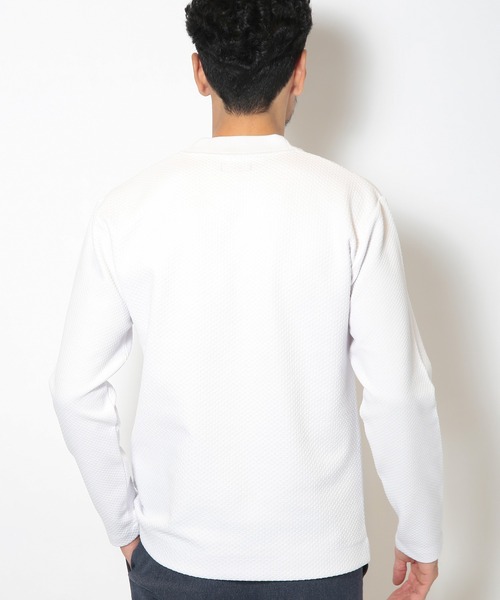 MEN'S BIGI（メンズビギ）の「フクレジャガードデザインVネックTEE（Tシャツ/カットソー・メンズ・ホワイト/ブルー/ブラック・04/01/02/03）」の8枚目の写真