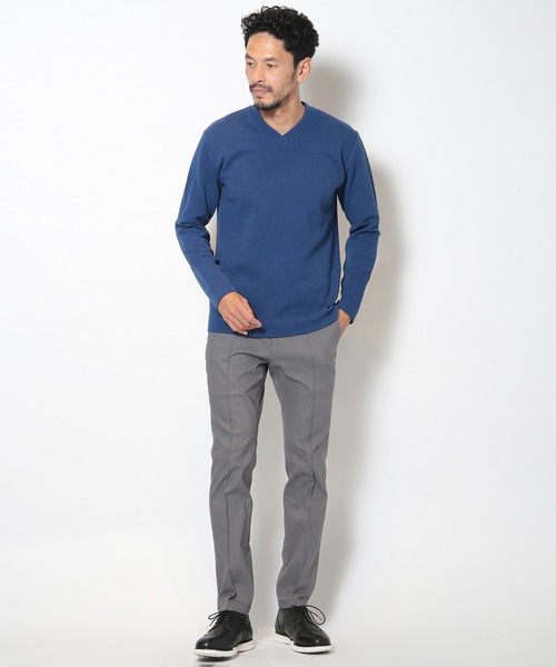 MEN'S BIGI（メンズビギ）の「フクレジャガードデザインVネックTEE（Tシャツ/カットソー・メンズ・ホワイト/ブルー/ブラック・04/01/02/03）」の20枚目の写真