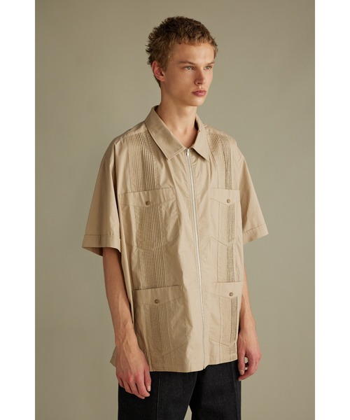 【セール】ジップルーズキューバシャツ（シャツ/ブラウス）｜STYLEMIXER（スタイルミキサー）