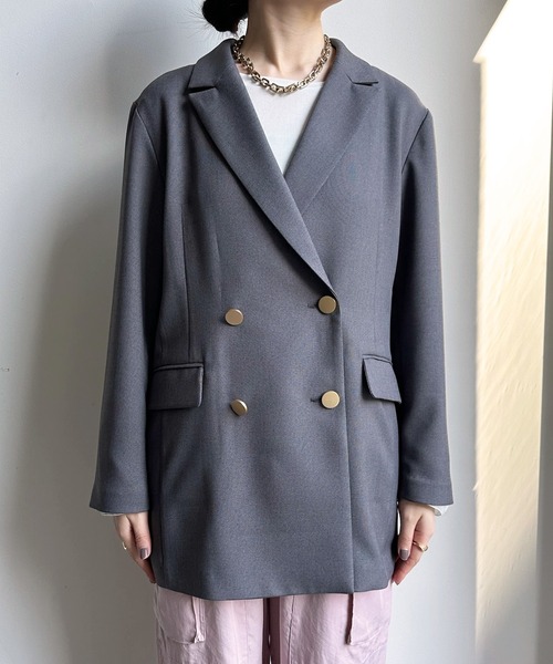 DouDou（ドゥドゥ）の「シャークスキンダブルジャケット（テーラード