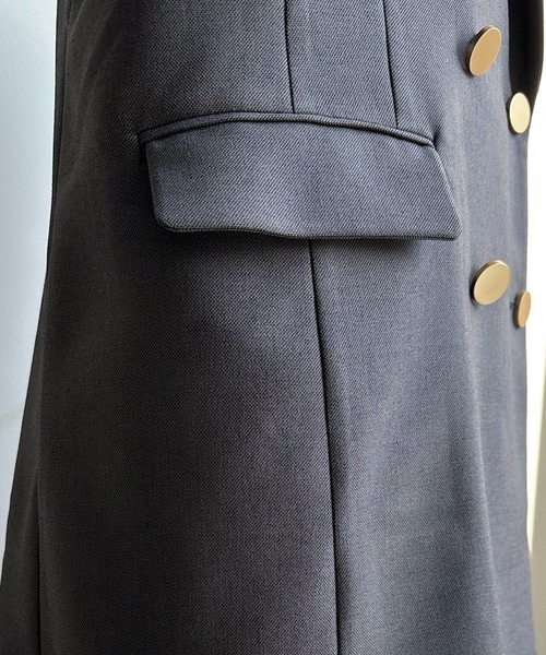 DouDou（ドゥドゥ）の「シャークスキンダブルジャケット（テーラードジャケット・レディース・ライトグレー/チャコールグレー・FREE）」の11枚目の写真