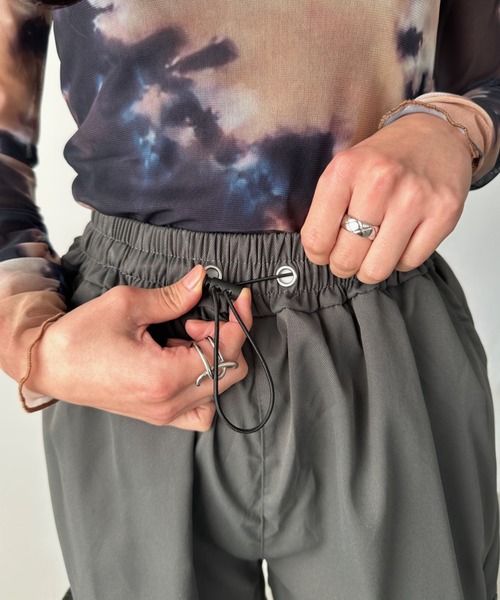 CLEA（クレア）の「ドロストパラシュートパンツ（カーゴパンツ・レディース・ブラック/グレー/ピンク・M）」の14枚目の写真