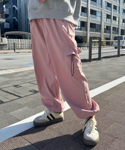 CLEA（クレア）の「ドロストパラシュートパンツ（カーゴパンツ・レディース・ブラック/グレー/ピンク・M）」の8枚目の写真