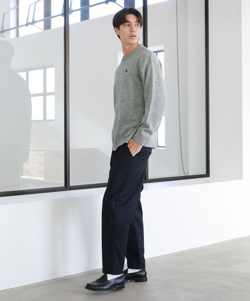 U.S. POLO ASSN.（ユーエスポロアッスン）の「ワンポイントロゴクルーネックニット（ニット/セーター・メンズ・ブラック/ネイビー/アイボリー/グレー/ベージュ・S/M/L）」の9枚目の写真