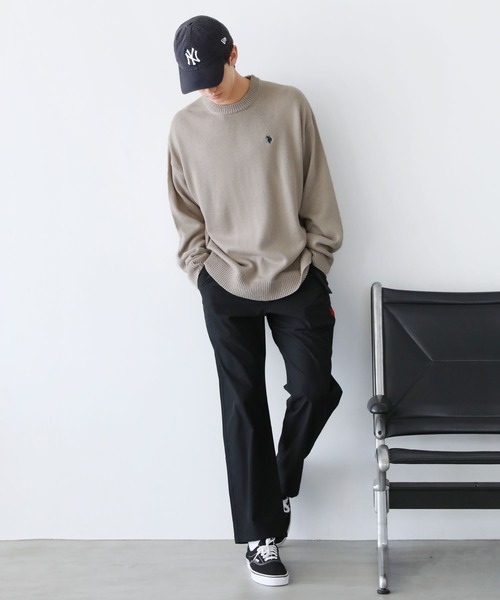 U.S. POLO ASSN.（ユーエスポロアッスン）の「ワンポイントロゴクルーネックニット（ニット/セーター・メンズ・ブラック/ネイビー/アイボリー/グレー/ベージュ・S/M/L）」の17枚目の写真