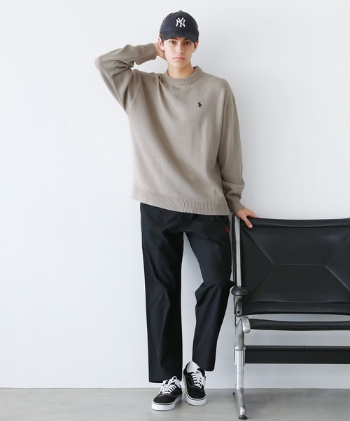 U.S. POLO ASSN.（ユーエスポロアッスン）の「ワンポイントロゴクルーネックニット（ニット/セーター・メンズ・ブラック/ネイビー/アイボリー/グレー/ベージュ・S/M/L）」の18枚目の写真