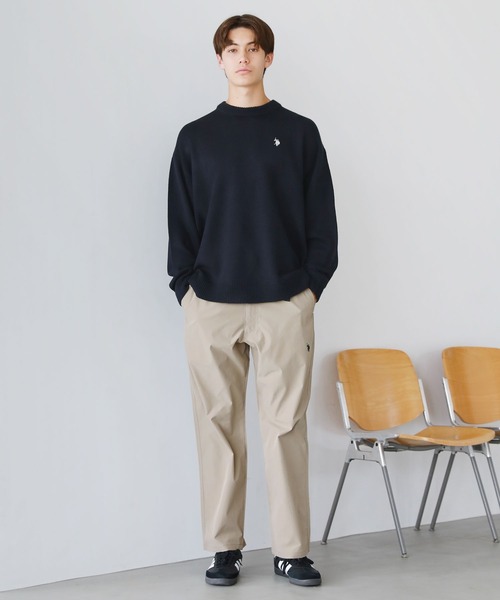 U.S. POLO ASSN.（ユーエスポロアッスン）の「ワンポイントロゴクルーネックニット（ニット/セーター・メンズ・ブラック/ネイビー/アイボリー/グレー/ベージュ・S/M/L）」の22枚目の写真