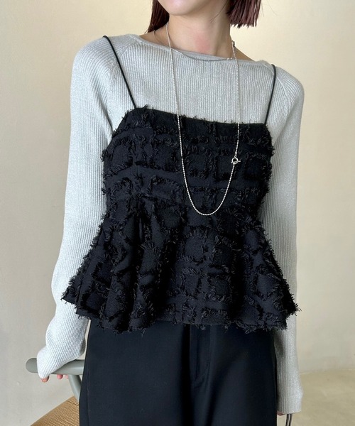 mystic（ミスティック）の「【2024SS/マルチWAY】ジャガードキャミソール（キャミソール・レディース・ブラック/チャコールグレー/ベージュ・FREE）」の5枚目の写真