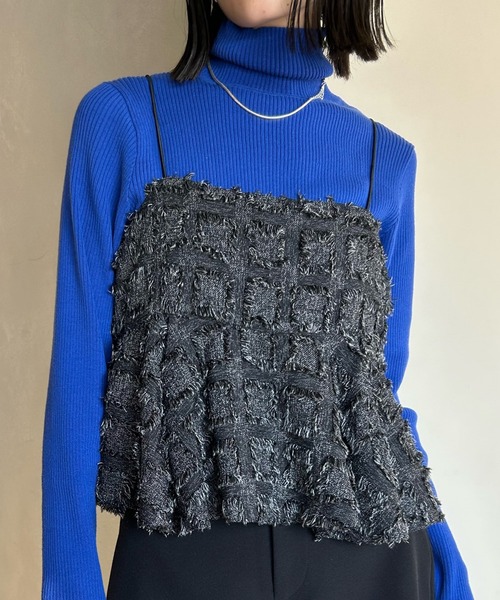 mystic（ミスティック）の「【2024SS/マルチWAY】ジャガードキャミソール（キャミソール・レディース・ブラック/チャコールグレー/ベージュ・FREE）」の10枚目の写真