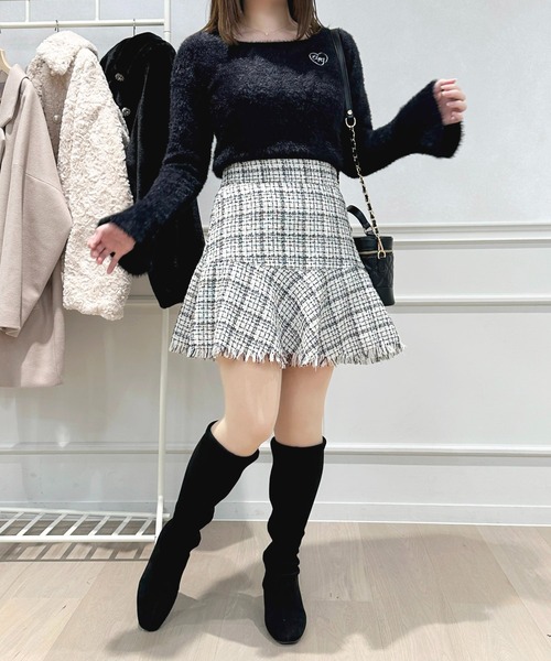 apres jour(アプレジュール)の「ベルスリーブスクエアネックシャギーニット【ZOZOTOWN限定アイテム】(ニット/セーター・レディース・オフホワイト/ピンク/ブラック・X-LARGE/フリー)」の21枚目の写真