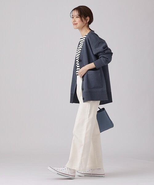 SHOO・LA・RUE（シューラルー）の「◆軽くて柔らかい スポンディッシュ Vネックカーディガン（カーディガン/ボレロ・レディース・アイボリー/ベビーピンク/ネイビー系2/ライトブルー/サンドベージュ/ブルー系その他・00）」の9枚目の写真