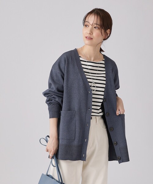 SHOO・LA・RUE（シューラルー）の「◆軽くて柔らかい スポンディッシュ Vネックカーディガン（カーディガン/ボレロ・レディース・アイボリー/ベビーピンク/ネイビー系2/ライトブルー/サンドベージュ/ブルー系その他・00）」の12枚目の写真