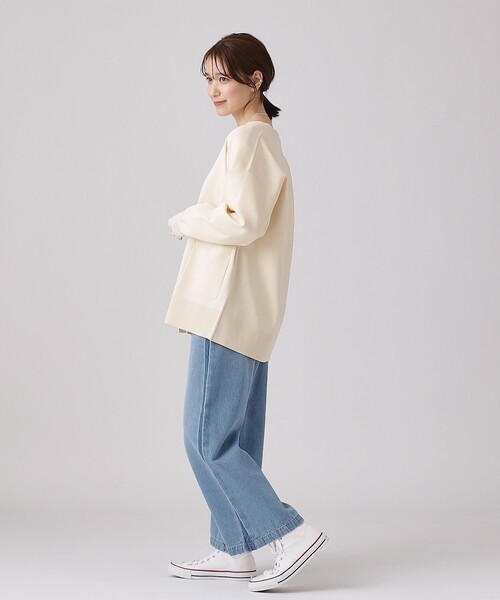 SHOO・LA・RUE（シューラルー）の「◆軽くて柔らかい スポンディッシュ Vネックカーディガン（カーディガン/ボレロ・レディース・アイボリー/ベビーピンク/ネイビー系2/ライトブルー/サンドベージュ/ブルー系その他・00）」の21枚目の写真