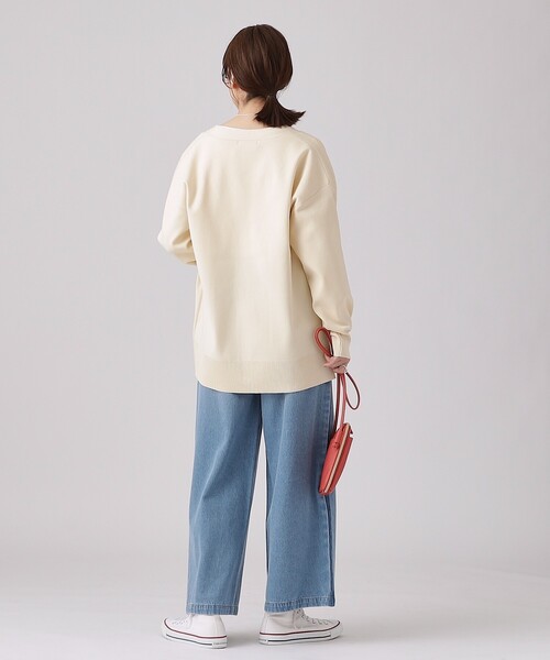 SHOO・LA・RUE（シューラルー）の「◆軽くて柔らかい スポンディッシュ Vネックカーディガン（カーディガン/ボレロ・レディース・アイボリー/ベビーピンク/ネイビー系2/ライトブルー/サンドベージュ/ブルー系その他・00）」の22枚目の写真