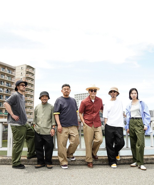 45R 日本製 コットン ストレートパンツ チノパン ブラウン系