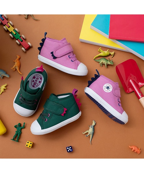 CONVERSE（コンバース）の「【CONVERSE／コンバース】ベビー オールスター N ダイナソー V-1／BABY ALL STAR N DINOSAUR V-1（スニーカー・キッズ・ライトパープル/グリーン×ピンク・15.0cm/14.0cm/13.0cm）」の13枚目の写真