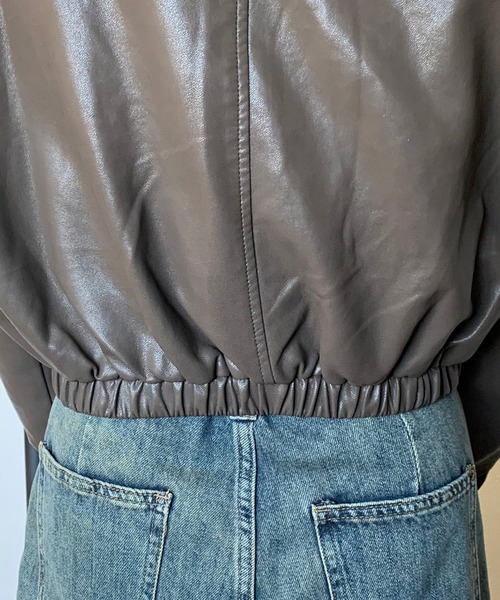 リメイク短丈ブルゾン　80s 90s vintage】ジップアップブルゾン 短丈 裏地デザイン 古着