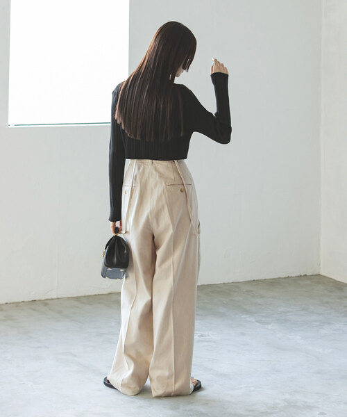 SERGE de bleu（サージ）の「SERGE de bleu/サージ 2TUCK SUSPENDER PANTS（スラックス・レディース・ベージュ/オレンジ・36/38）」の5枚目の写真