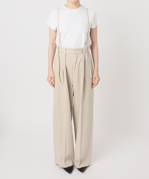 SERGE de bleu（サージ）の「SERGE de bleu/サージ 2TUCK SUSPENDER PANTS（スラックス・レディース・ベージュ/オレンジ・36/38）」の10枚目の写真