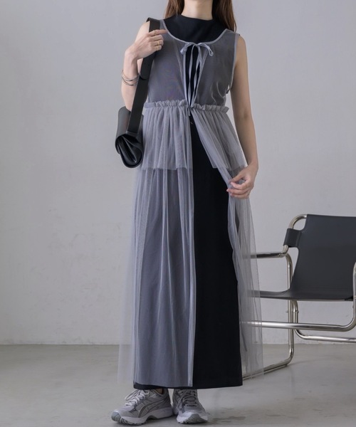 Saturday Club ノースリーブチュールツーウェイワンピース XXS