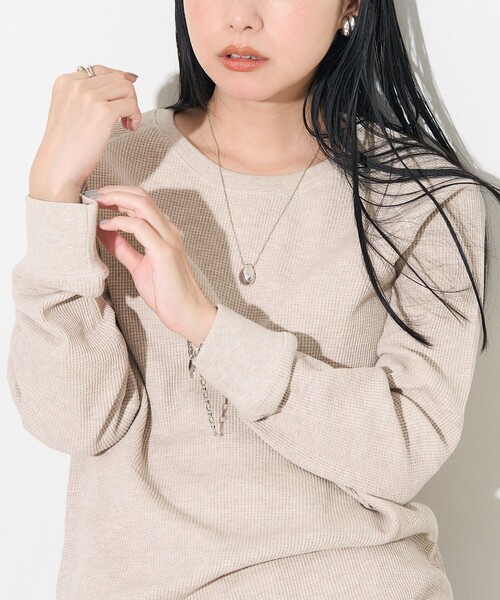 FREAK'S STORE（フリークスストア）の「ワッフルプルオーバー/ワッフルカットソー（Tシャツ/カットソー・レディース・その他13/ブルー/オフホワイト/ナチュラル/ブラック・ﾌﾘ-）」の13枚目の写真