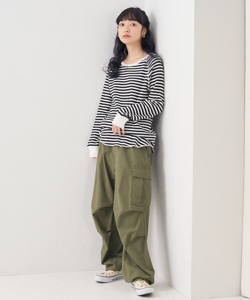 FREAK'S STORE（フリークスストア）の「ワッフルプルオーバー/ワッフルカットソー（Tシャツ/カットソー・レディース・その他13/ブルー/オフホワイト/ナチュラル/ブラック・ﾌﾘ-）」の15枚目の写真