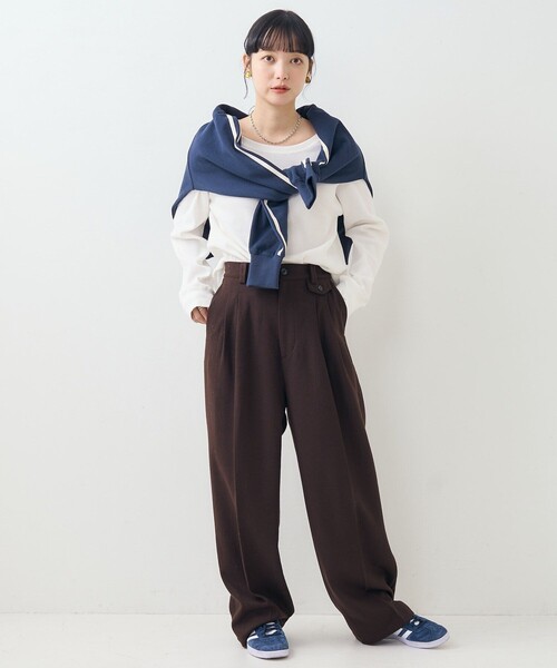 FREAK'S STORE（フリークスストア）の「ワッフルプルオーバー/ワッフルカットソー（Tシャツ/カットソー・レディース・その他13/ブルー/オフホワイト/ナチュラル/ブラック・ﾌﾘ-）」の19枚目の写真