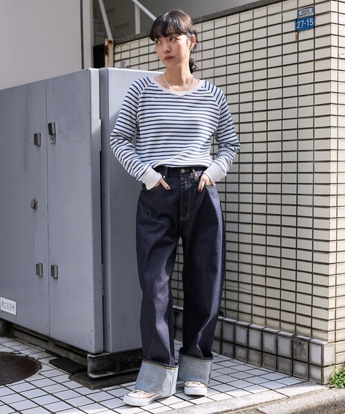 FREAK'S STORE（フリークスストア）の「ワッフルプルオーバー/ワッフルカットソー（Tシャツ/カットソー・レディース・その他13/ブルー/オフホワイト/ナチュラル/ブラック・ﾌﾘ-）」の22枚目の写真