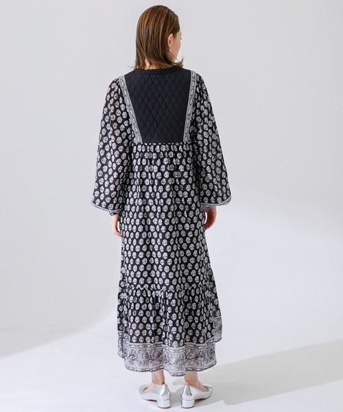 URBAN RESEARCH Sonny Label（アーバンリサーチサニーレーベル）の「MIXプリントオリエンタルコットンワンピース（ワンピース・レディース・ブラック/ブルー・FREE）」の12枚目の写真