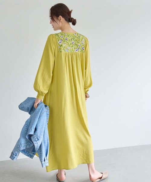 Cecilie Bahnsen フラワー刺繍 ロングワンピース Edit Sheen ワンピース フラワー刺繍ロングワンピース