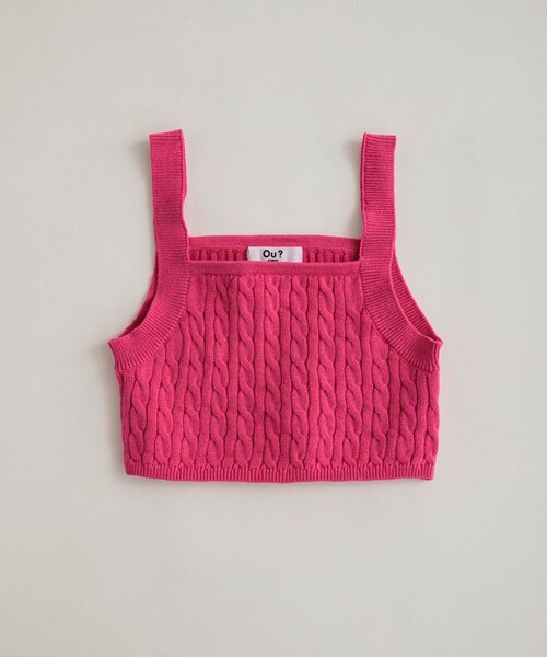 EDWIN（エドウィン）の「【Ou? by EDWIN】ニットビスチェ（ベスト・キッズ・フューシャピンク/ブラック/アイボリー・S/L/M/XL）」の3枚目の写真