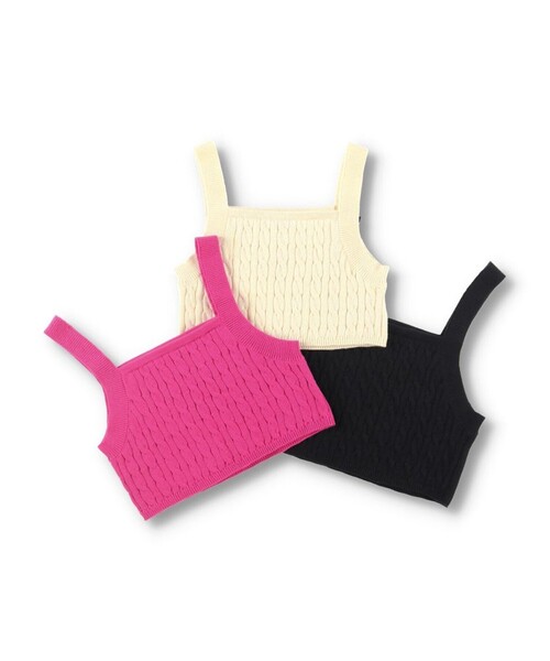 EDWIN（エドウィン）の「【Ou? by EDWIN】ニットビスチェ（ベスト・キッズ・フューシャピンク/ブラック/アイボリー・S/L/M/XL）」の10枚目の写真