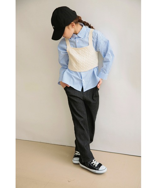 EDWIN（エドウィン）の「【Ou? by EDWIN】ニットビスチェ（ベスト・キッズ・フューシャピンク/ブラック/アイボリー・S/L/M/XL）」の16枚目の写真