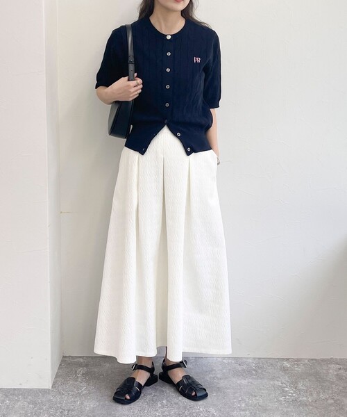 fredy emue（フレディエミュ）の「ジャガードタックスカート（スカート・レディース・オフホワイト/ブラック・36/38）」の3枚目の写真