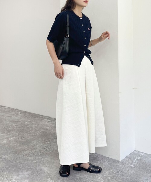 fredy emue（フレディエミュ）の「ジャガードタックスカート（スカート・レディース・オフホワイト/ブラック・36/38）」の5枚目の写真