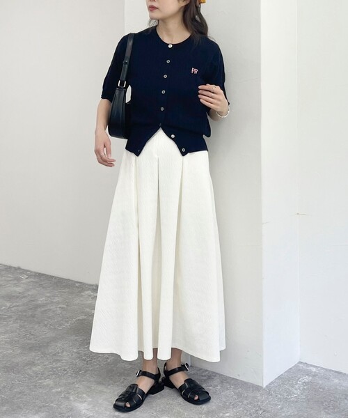 fredy emue（フレディエミュ）の「ジャガードタックスカート（スカート・レディース・オフホワイト/ブラック・36/38）」の9枚目の写真