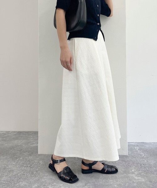 fredy emue（フレディエミュ）の「ジャガードタックスカート（スカート・レディース・オフホワイト/ブラック・36/38）」の10枚目の写真