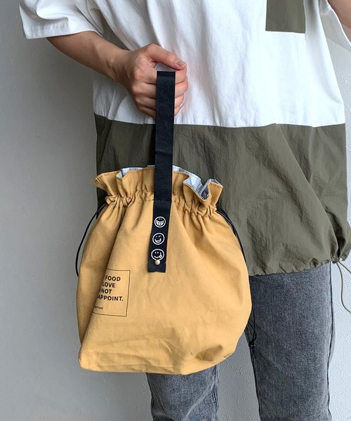 CRB(シーアールビー)の「巾着ランチバッグ(エコバッグ/サブバッグ・レディース・ブラック/カーキ/ベージュ・F)」の9枚目の写真