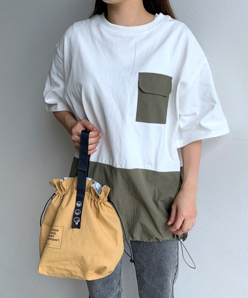 CRB(シーアールビー)の「巾着ランチバッグ(エコバッグ/サブバッグ・レディース・ブラック/カーキ/ベージュ・F)」の10枚目の写真