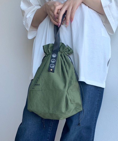 CRB(シーアールビー)の「巾着ランチバッグ(エコバッグ/サブバッグ・レディース・ブラック/カーキ/ベージュ・F)」の6枚目の写真