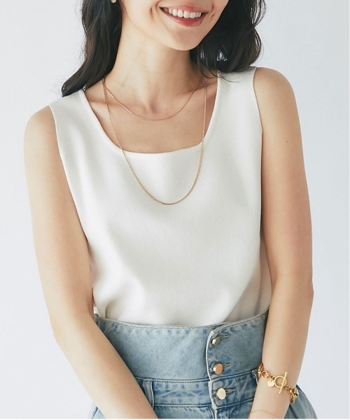 La boutique BonBon ノースリーブ チュニック 38 La boutique BonBon（ラブティックボンボン）の「スクエアタンク