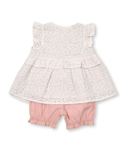 SLAP SLIP BABY(スラップスリップベビー)の「【お揃い】肩フリルハートレース生地ワンピース+ブルマセットアップベビー(70~80cm)(ワンピース・キッズ・ピンク/ホワイト・FREE)」の18枚目の写真