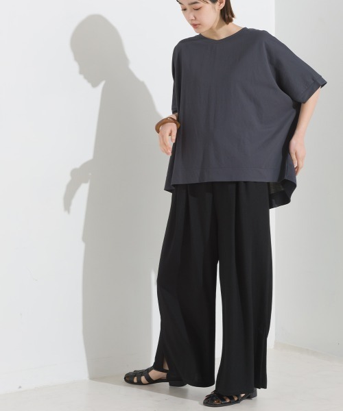 OMNES（オムネス）の「接触冷感レーヨンナイロンタックイージーパンツ（その他パンツ・レディース・ブラック/ブラウン/ブラック×ホワイト/グリーン/キャメル/イエロー/ネイビー/イエロー系その他/レッド/ラベンダー・FREE）」の14枚目の写真