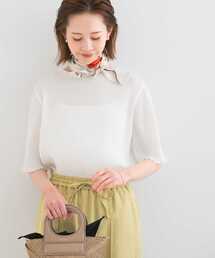 URBAN RESEARCH ROSSO WOMEN | ボートネックシアープリーツプルオーバー(Tシャツ/カットソー)