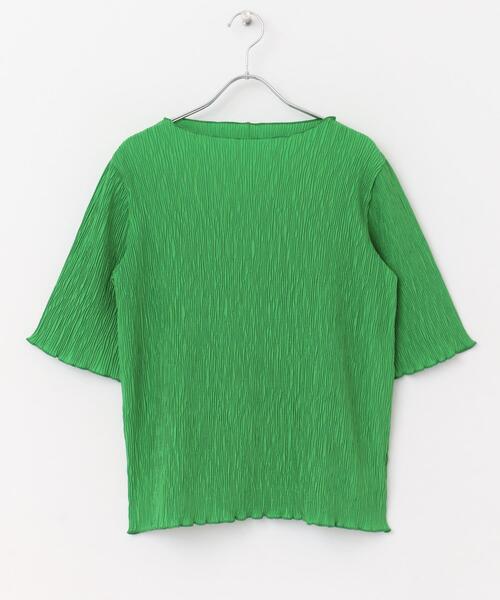 URBAN RESEARCH ROSSO WOMEN（アーバンリサーチ　ロッソ）の「ボートネックシアープリーツプルオーバー（Tシャツ/カットソー・レディース・ブラック/ホワイト/グリーン/イエロー・FREE）」の22枚目の写真