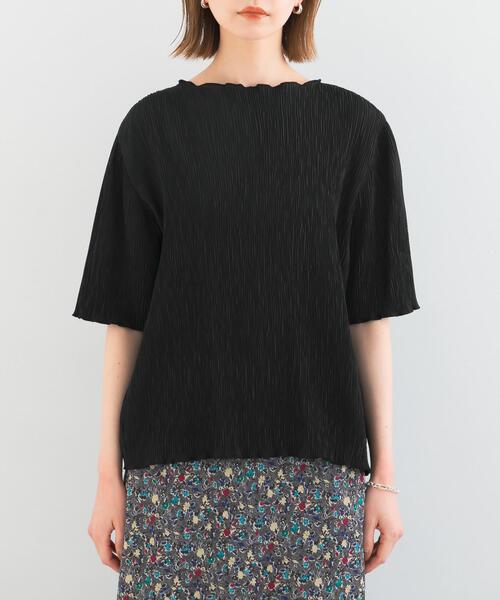 URBAN RESEARCH ROSSO WOMEN（アーバンリサーチ　ロッソ）の「ボートネックシアープリーツプルオーバー（Tシャツ/カットソー・レディース・ブラック/ホワイト/グリーン/イエロー・FREE）」の11枚目の写真